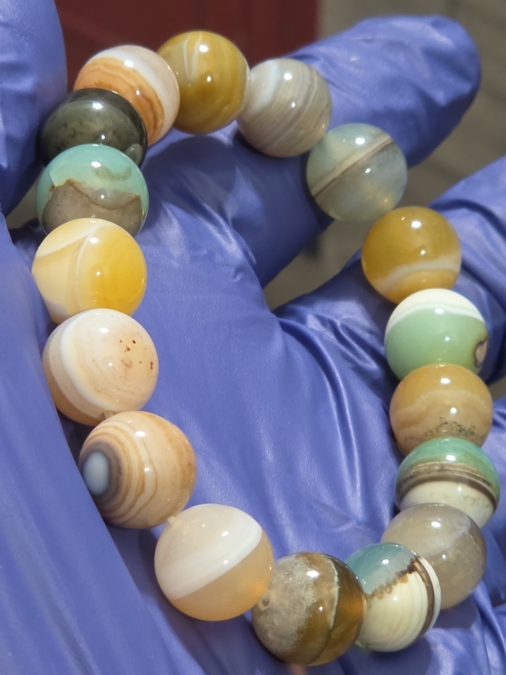 Multicolor Agate Bead Stretch Bracelet - Women Jewelry